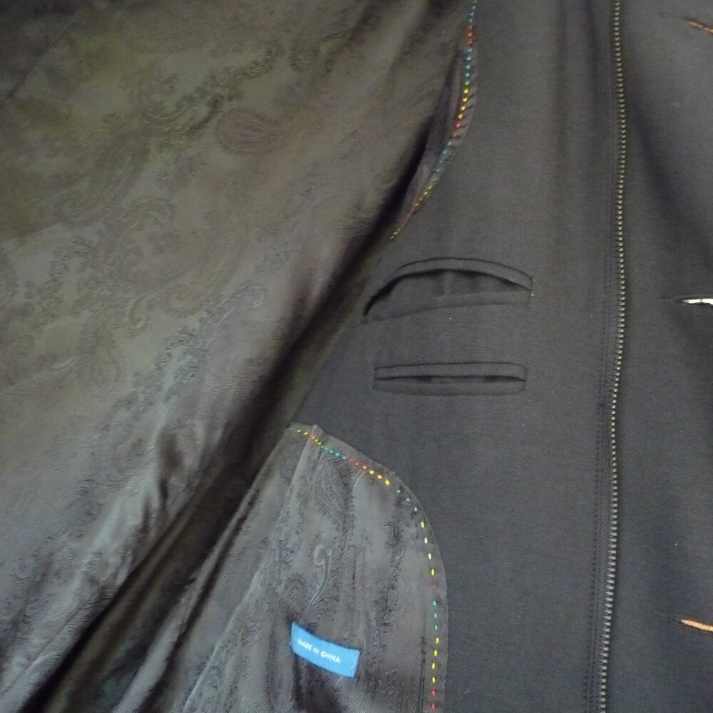 BLACK UTILITY CARGO COAT LONG JACKET 52R - Picture 12 of 13